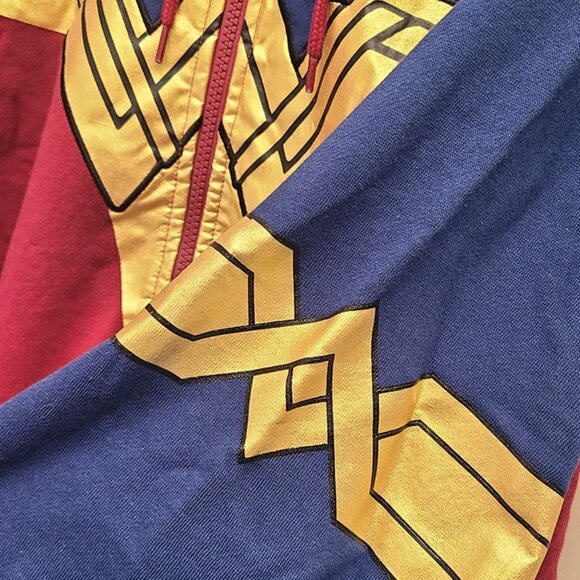 🆕️ Torrid Her Universe DC Comics Wonder Woman Red Blue Metallic Gold Zip Hoodie - Picture 8 of 9